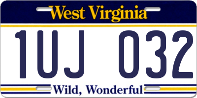 WV license plate 1UJ032