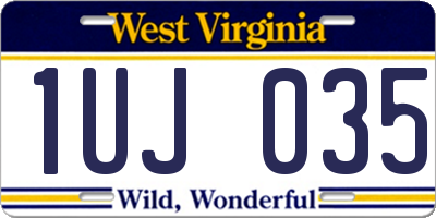 WV license plate 1UJ035