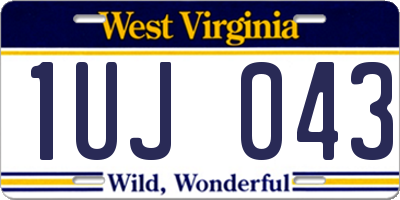 WV license plate 1UJ043