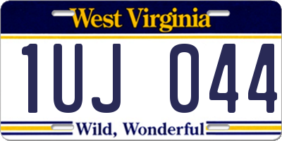 WV license plate 1UJ044