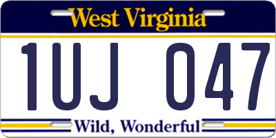 WV license plate 1UJ047