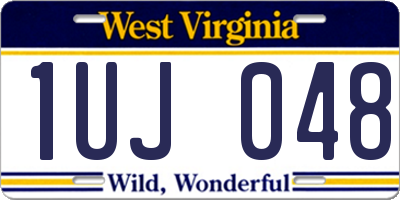 WV license plate 1UJ048