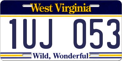 WV license plate 1UJ053