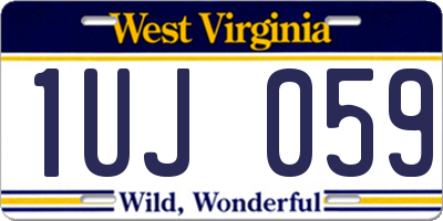 WV license plate 1UJ059