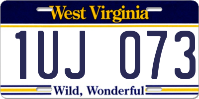 WV license plate 1UJ073