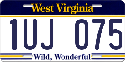 WV license plate 1UJ075