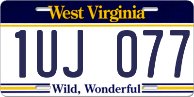 WV license plate 1UJ077