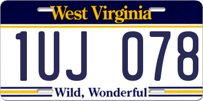 WV license plate 1UJ078