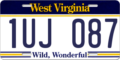 WV license plate 1UJ087