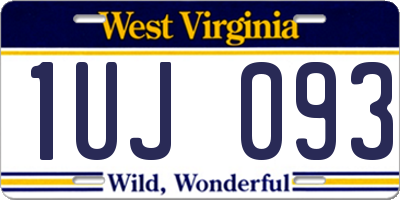 WV license plate 1UJ093