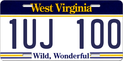 WV license plate 1UJ100