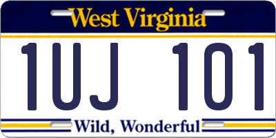 WV license plate 1UJ101