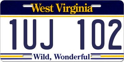 WV license plate 1UJ102