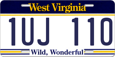 WV license plate 1UJ110