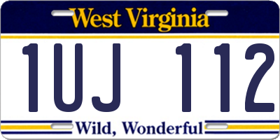 WV license plate 1UJ112