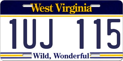 WV license plate 1UJ115