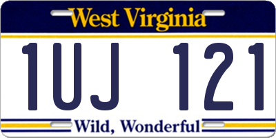 WV license plate 1UJ121