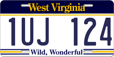 WV license plate 1UJ124