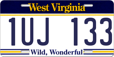 WV license plate 1UJ133