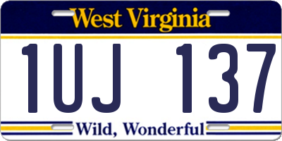 WV license plate 1UJ137