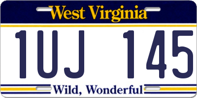 WV license plate 1UJ145