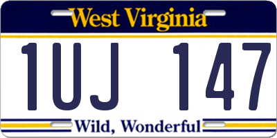 WV license plate 1UJ147