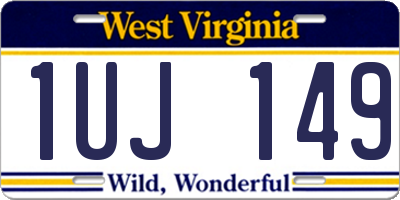 WV license plate 1UJ149
