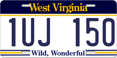 WV license plate 1UJ150