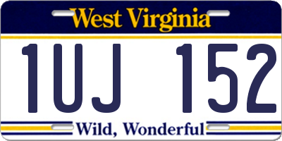 WV license plate 1UJ152
