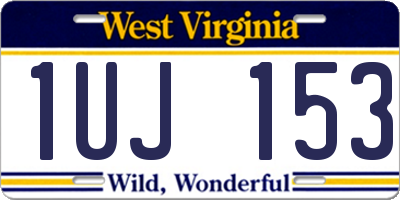 WV license plate 1UJ153