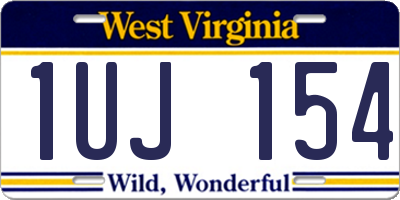 WV license plate 1UJ154