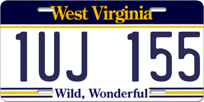 WV license plate 1UJ155