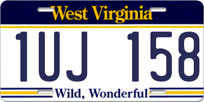 WV license plate 1UJ158