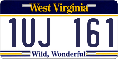 WV license plate 1UJ161