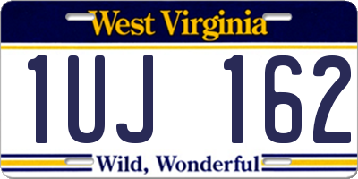 WV license plate 1UJ162