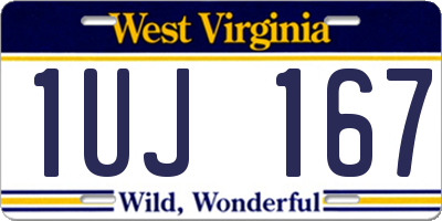 WV license plate 1UJ167