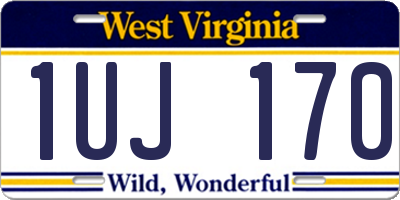 WV license plate 1UJ170