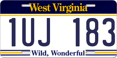 WV license plate 1UJ183