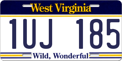 WV license plate 1UJ185
