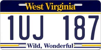 WV license plate 1UJ187