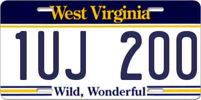WV license plate 1UJ200