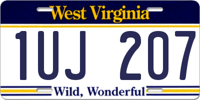 WV license plate 1UJ207