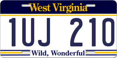 WV license plate 1UJ210