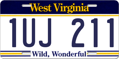 WV license plate 1UJ211
