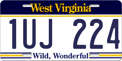 WV license plate 1UJ224
