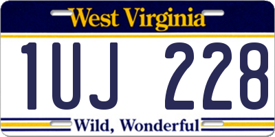 WV license plate 1UJ228