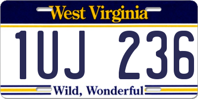 WV license plate 1UJ236