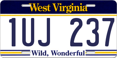 WV license plate 1UJ237