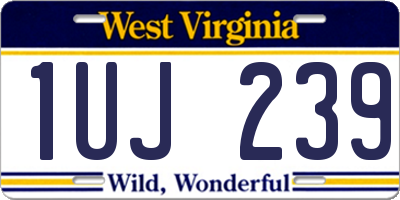 WV license plate 1UJ239