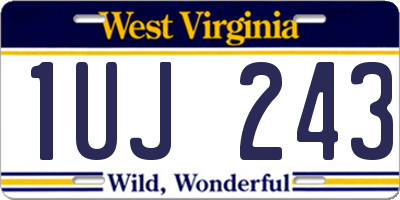 WV license plate 1UJ243